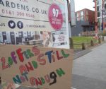 Salford protests against ECf at Vimto Gardens